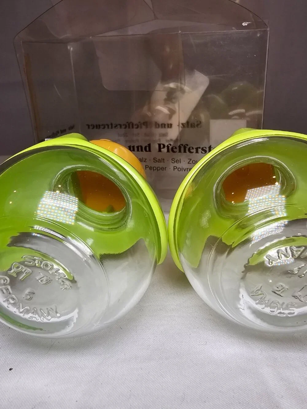 Vintage STOHA Germany Bird Chicken Chick Salt & Pepper Shakers Set of 2 Glass